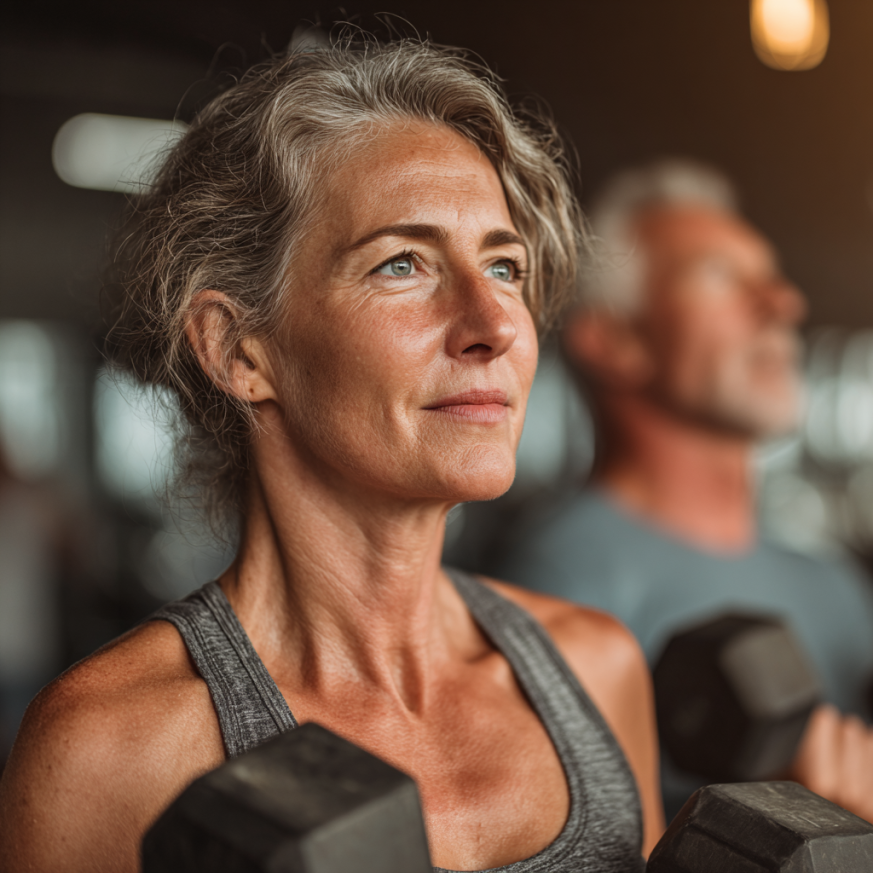 Grup de seniori antrenându-se